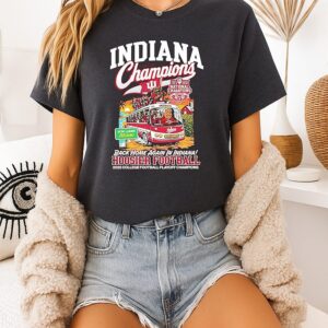 Indiana Hoosiers Crimson 2025 College Football National Champions Lee Corso Bus T-Shirt