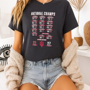 Indiana Hoosiers Football College Football Playoff National Champions 2025 Schedule T-Shirt