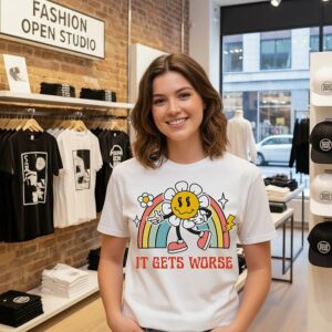 It Gets Worse Flower Rainbow T-Shirt