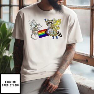 Lgbtq Fairies Rat And Raccoon Rainbow T-Shirt
