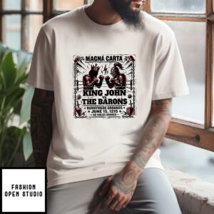 Magna Carta King John Vs The Barons Runnymede Grounds 1215 No Holds Barred Retro T-Shirt
