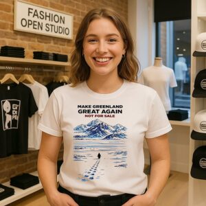 Make Greenland Great Again Not For Sale Penguin Mountain Trump Caricature T-Shirt