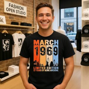 March 1969 Limited Edition 57 Years Of Being Awesome City Vintage T-Shirt