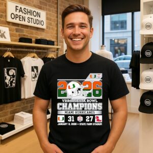 Miami Hurricanes 2026 Vrbo Fiesta Bowl Champions Go Canes 31-27 Score T-Shirt