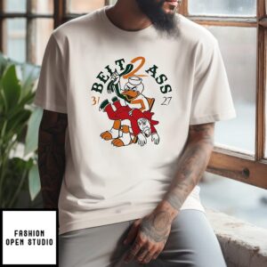 Miami Hurricanes Beat Ole Miss Rebels Cfp Fiesta Bowl Championship 2026 Belt To Ass Mascot Meme T-Shirt