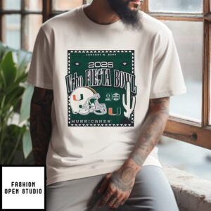 Miami Hurricanes Helmet Cfp Semifinal At The Vrbo Fiesta Bowl 2026 T-Shirt