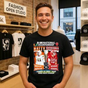 Miami Hurricanes Vs Indiana Hoosiers 2026 Cfp National Champions Player Natty Bound T-Shirt