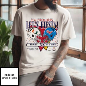 Miami Vs Ole Miss 2026 Fiesta Bowl Helmets T-Shirt