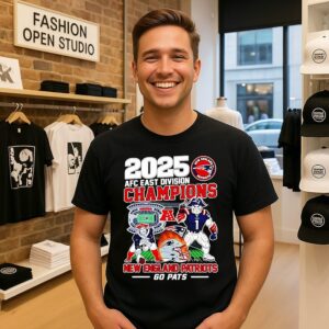New England Patriots 2025 Afc East Division Champions Go Pats Mascot T-Shirt