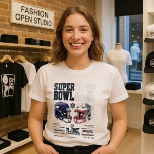 New England Patriots Vs. Seattle Seahawks Super Bowl Lx Dueling T-Shirt