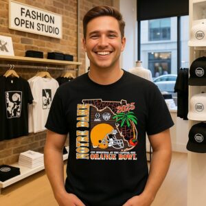 Notre Dame Fighting Cfp Semifinal Irish Orange Bowl 2026 Helmet State T-Shirt