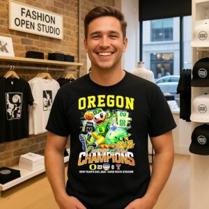 Oregon Ducks Orange Bowl Champions 2025 Mascot T-Shirt