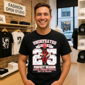 Peach Bowl Champions 2026 Indiana Football Undefeated 2025 16-0 Let’s Go Hoosiers Mascot T-Shirt