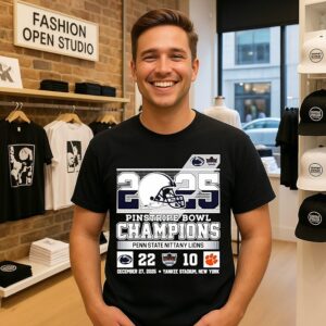 Penn State Nittany Lions Football 2025 Pinstripe Bowl Champions 22-10 Score T-Shirt
