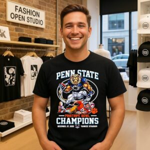 Penn State Nittany Lions Pinstripe Bowl Champions 2025 Mascot T-Shirt