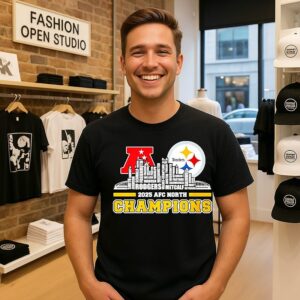 Pittsburgh Steelers 2025 Afc North Champions Names City Skyline T-Shirt