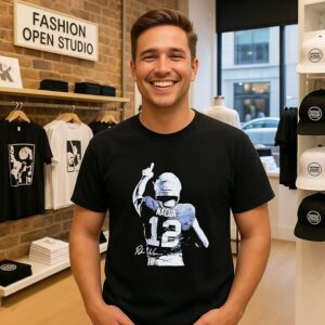 Puka Nacua Los Angeles Rams Bitmap Back Signature T-Shirt