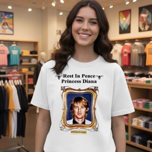 Rest In Peace Princess Diana Owen Wilson Portrait T-Shirt