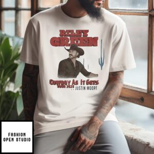 Riley Green Cowboy As It Gets Tour 2026 Justin Moore T-Shirt