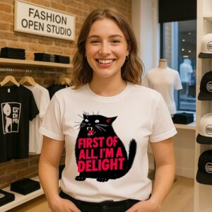 Roaring Black Cat I’m A Delight T-Shirt
