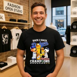 Snoopy Peanuts Los Angeles Dodgers Back To Back World Series Champions 2025 T-Shirt