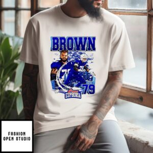 Spencer Brown Buffalo Bills Ice Player Collage T-Shirt