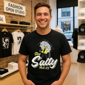 Stay Salty Melt Ice Anti Ice Caricature Resist T-Shirt