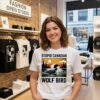 Stupid Canadian Wolf Bird Common Loon Vintage Art T-Shirt