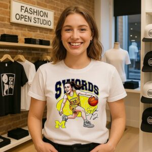 Syla Swords Michigan Basketball Signature Caricature T-Shirt