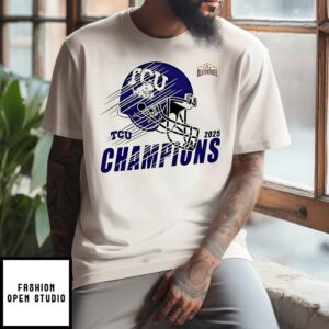 Tcu Horned Frogs Football ’25 Valero Alamo Bowl Champions Helmet T-Shirt