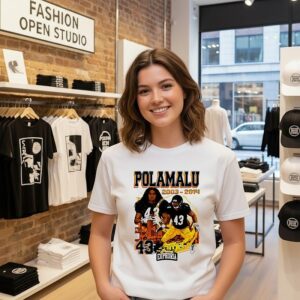 Troy Polamalu Pittsburgh Steelers Hand Drawn Artwork T-Shirt