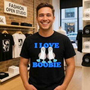 Two Penguins I Love Boobies Funny T-Shirt