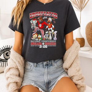 Undefeated Indiana Hoosiers Cfp 2025 National Champions 16-0 Mascot T-Shirt