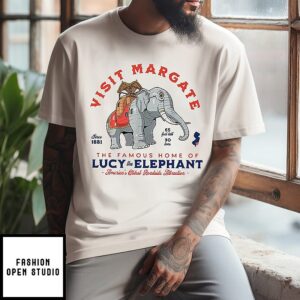 Visit Margate Since 1881 The Famous Home Of Lucy The Elephant America’s Oldest Roadside Attraction 65 Feet Tall 90 Tons T-Shirt