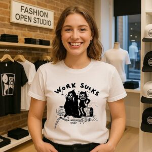 Work Sucks Grim Reaper And Felix The Cat Meme T-Shirt