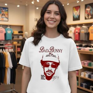 Bad Bunny Debi Tirar Mas Fotos Signature Portrait Sketch T-Shirt
