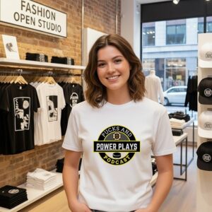 Boston Hockey Power Plays Pucks And Poscast T-Shirt