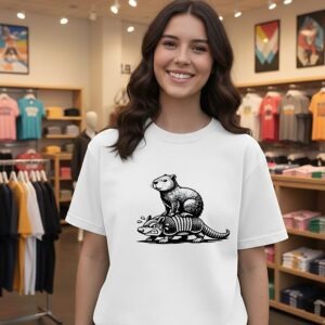 Capybara Riding Armadillo T-Shirt