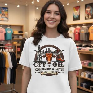 Ctt Oil Exploration & Cattle West Texas Landman T-Shirt