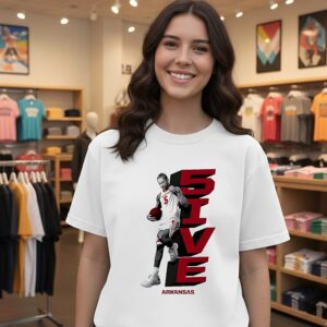 Darius Acuff Jr Arkansas Razorbacks 5ive Graphic T-Shirt