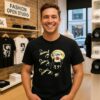 Funny Moon Raccoon Beer Graphic T-Shirt