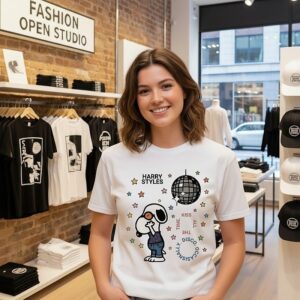 Harry Styles Snoopy Kiss All The Time Disco Ball T-Shirt