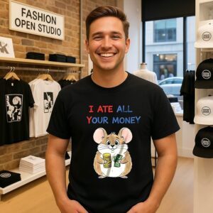 I Ate All Your Money Mouse Cartoon T-Shirt