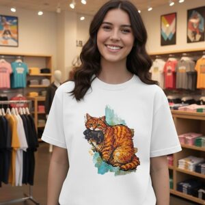 Iran Map Orange Tabby Cat T-Shirt