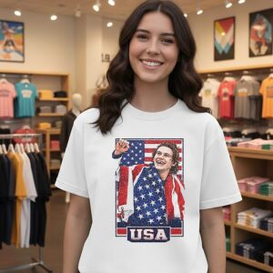 Jack Hughes USA Hockey Patriotic Hockey Fan T-Shirt