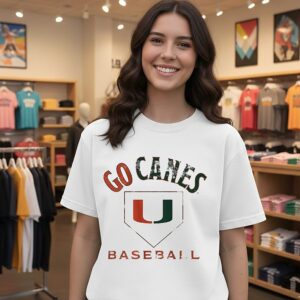 Miami Baseball Go Canes Home Plate T-Shirt