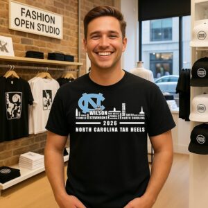 North Carolina Tar Heels 2026 Name City Skyline T-Shirt