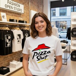 Pizza Slut Pizza Hut Parody Logo T-Shirt