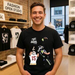 Richard Sherman Seattle Seahawks Super Bowl Lx Champions Player Collage T-Shirt