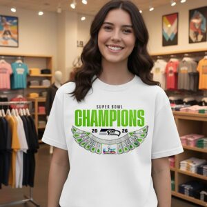 Seattle Seahawks 2026 Super Bowl Champion Trophy Graphic T-Shirt